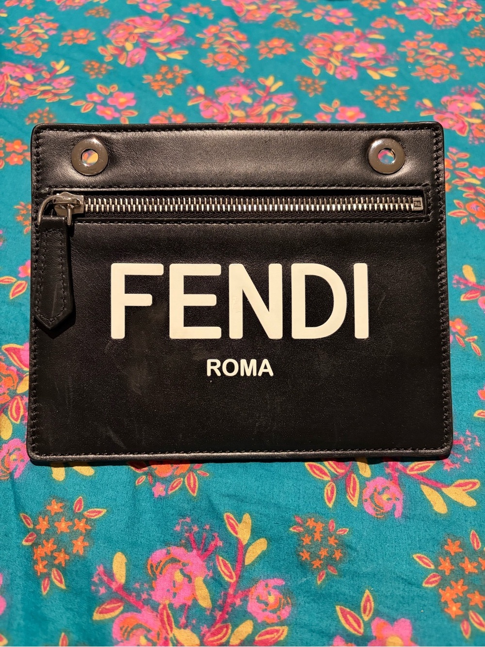 Fendi Black Zip Pouch